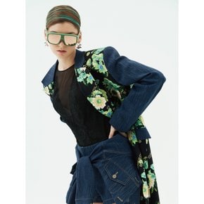 Floral Print Double-Breasted Coat