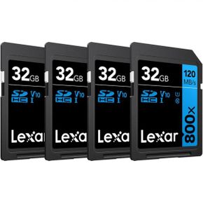 미국 렉사 sd카드 Lexar 32GB HighPerformance 800x UHSI SDHC Memory Card Blue Series 4Pack 1