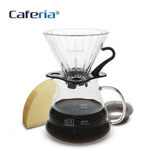 코맥 Caferia 커피드립세트 600ml-CDN1 [커피필터/유리드리퍼/커피서버/핸드드립/드립커피/드립용품/커피용품]