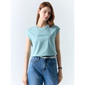 코튼 레터링 민소매 티셔츠_P427135732