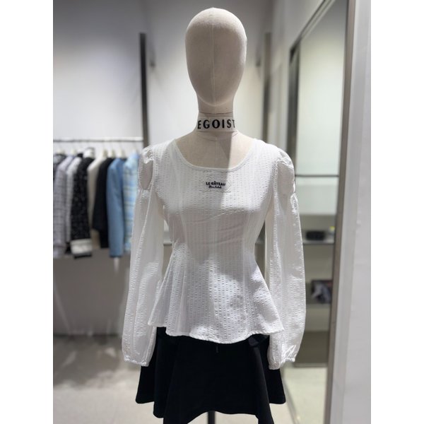 [여주점] 스퀘어넥 슬림 플레어 블라우스ES2OBL51