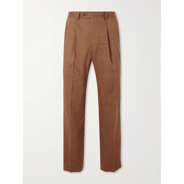 프레스코볼 카리오카 아폰소 플리츠 스트레이트 린넨 울 블렌드 수트 팬츠 46376663163012951