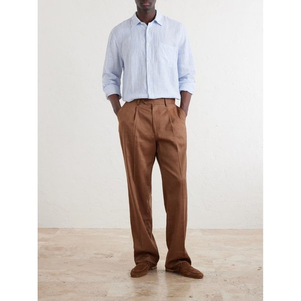 프레스코볼 카리오카 아폰소 플리츠 스트레이트 린넨 울 블렌드 수트 팬츠 46376663163012951