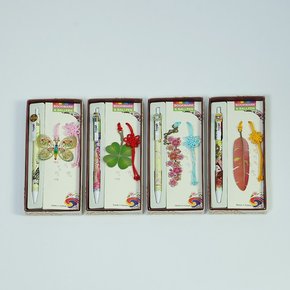 한국전통문양 책갈피 볼펜 4종 세트 기념품