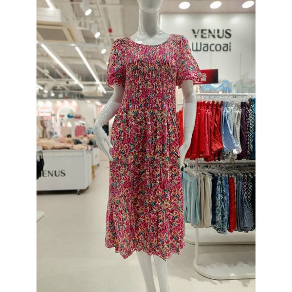 [부산점] 레이온 꽃나염 스모킹 원피스(WGN7148 PK)