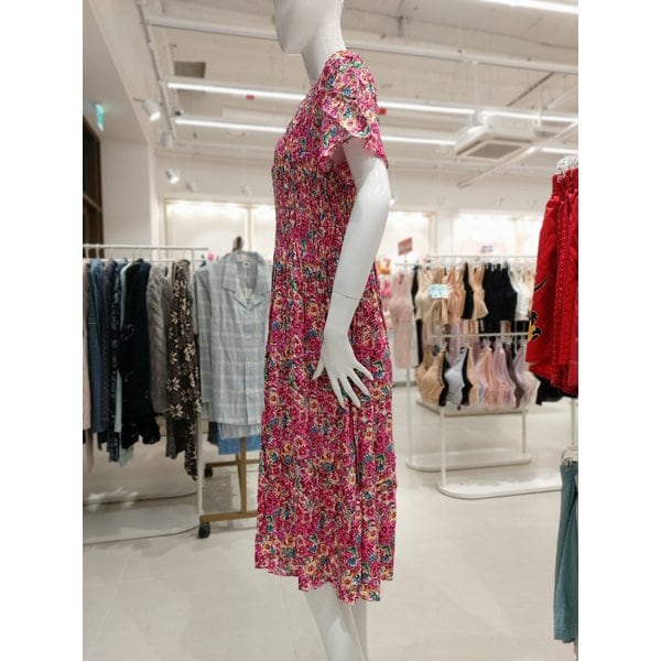 [부산점] 레이온 꽃나염 스모킹 원피스(WGN7148 PK)