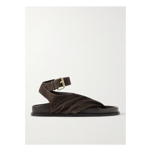 에머리 맨타이 주름 스웨이드 가죽 샌들 앤트러사이트 46376663162857839