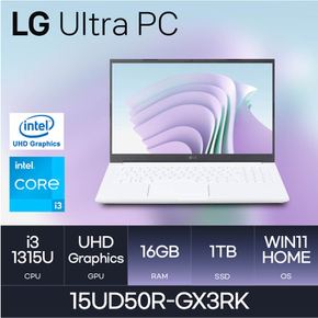 LG전자 울트라PC 15UD50R-GX3RK (WIN11HOME/SSD 1TB/RAM 16GB) HMC