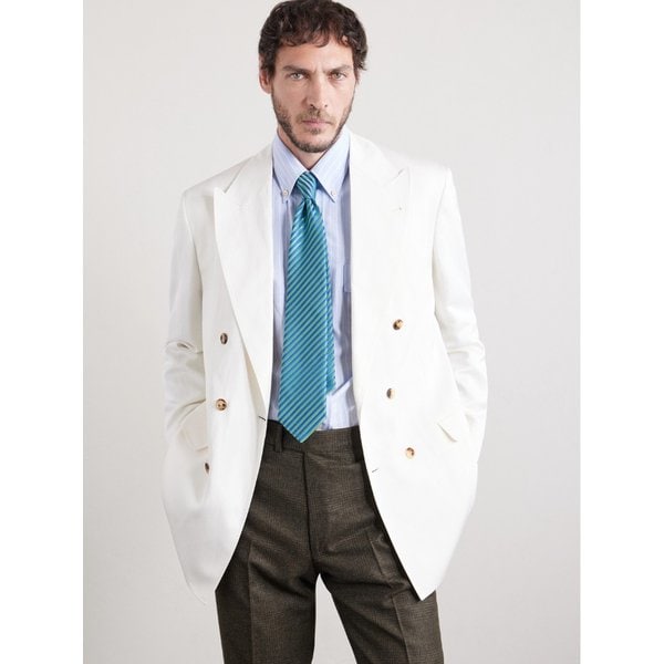 샤르베 8.5cm 스트라이프 실크 자카드 넥타이 46376663162965290