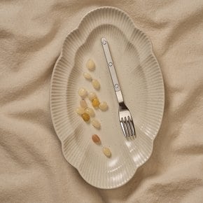 스텐 304 셀레스트 벨루어 커트러리 디저트 포크 소프트 화이트
