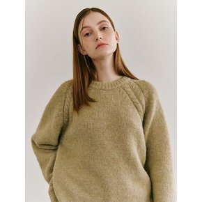 Wool Blend Overfit Knit - Olive