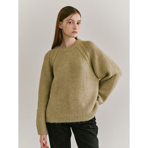 Wool Blend Overfit Knit - Olive