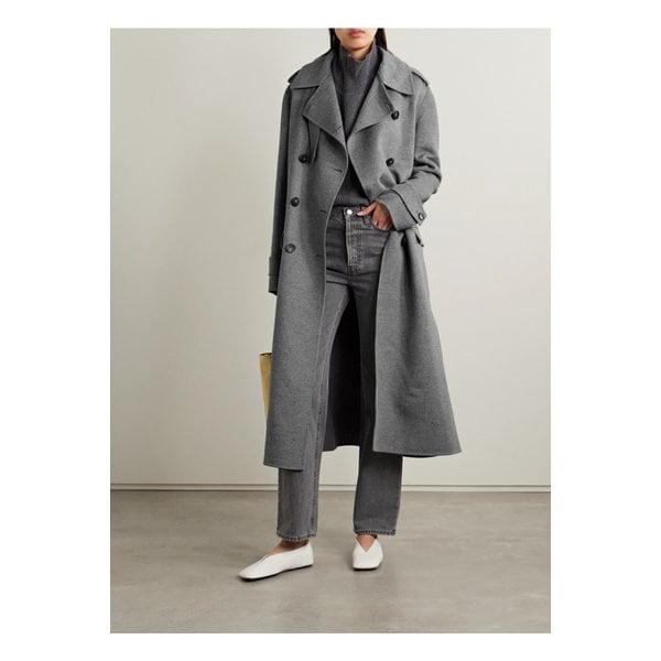 스텔라매카트니 울 펠트 더블브레스트 트렌치 코트 1647597325333698