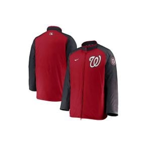 4270562 Nike Mens Red/Navy Washington Nationals Authentic Collection Dugout Full-Zip Jacke