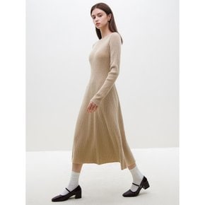 WD_Wool knit slim dress_BEIGE