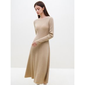 WD_Wool knit slim dress_BEIGE