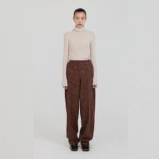 ZIN Tapered Volume Denim Pants - Brown