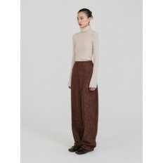 ZIN Tapered Volume Denim Pants - Brown