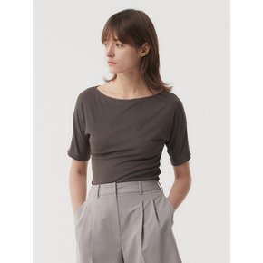 SILK RIB T-SHIRT (TAUPE)