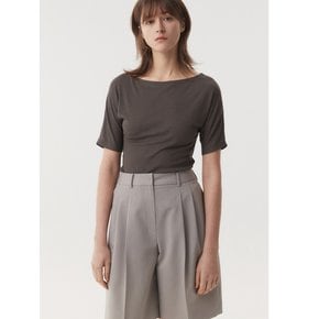 SILK RIB T-SHIRT (TAUPE)