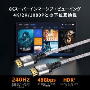 Dune HD HDMI 2.1 48Gbps, HDMI 8K PC, TV HDMI 28AWG, 1m 케이블, 직물, 초고속 코드, 해상도,