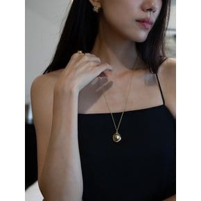 BOLD ROUNDED CAP NECKLACE_GOLD