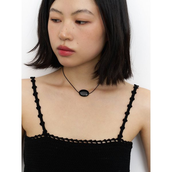 onyx oval string necklace