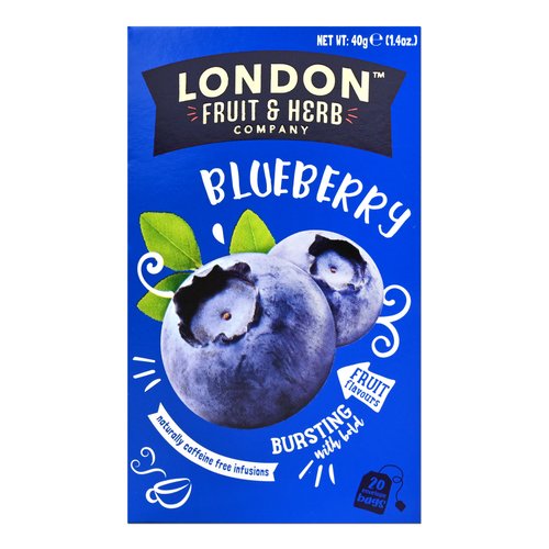 영국의 티브랜드 런던프룻의 블루베리 상품입니다. 한 상자에 20티백으로 구성되어 있으며,블루베리의 상큼하고 달콤한 맛과 향을 느끼실 수 있습니다.