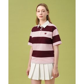 왁[WAAC]골프 (WWTCM24225PIL)여성 WAACKY Stripe Loose Fit SS Polo