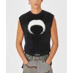 (U) 와일드 퍼피 니트 슬리브리스 풀오버 블랙 WILD PUFFY KNIT SLEEVELESS PULLOV