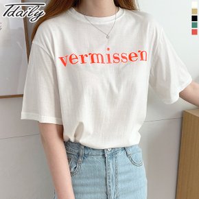 버미슨 반팔티 라운드넥 레터링 반팔 티셔츠  5color _P081940329