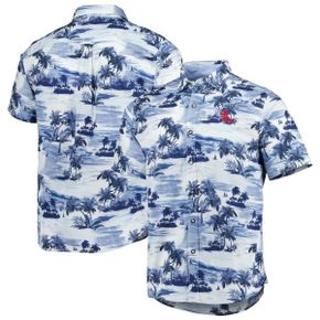 3662021 Tommy Bahama Mens Navy Ole Miss Rebels Tropical Horizons Button-Up Shirt