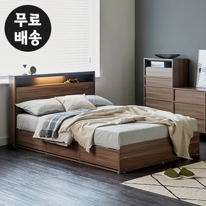 이지 수납형 침대프레임 퀸사이즈 서랍 평상 조명 안방 led 부부 다이 2인용(Q)