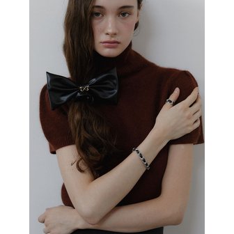 러브미몬스터 Chic Leather Ribbon Chain Bracelet (L243MBC010)