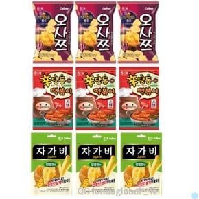 해태 오사쯔 3개 신당동떡볶이 3개 자가비 3개 과자