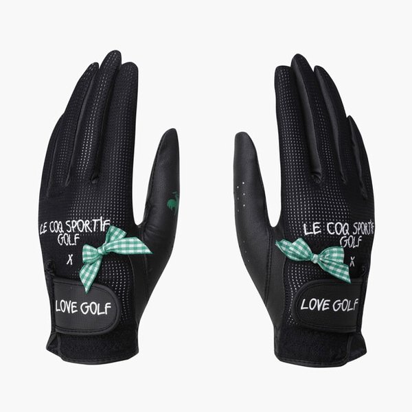 [여주점] 여성 매쉬 믹스 리본 양손 장갑 GQ122LGL32 BLCK