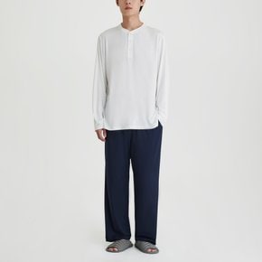 남 피치스킨 긴팔 파자마 티셔츠(WHITE / KHAKI / NAVY)
