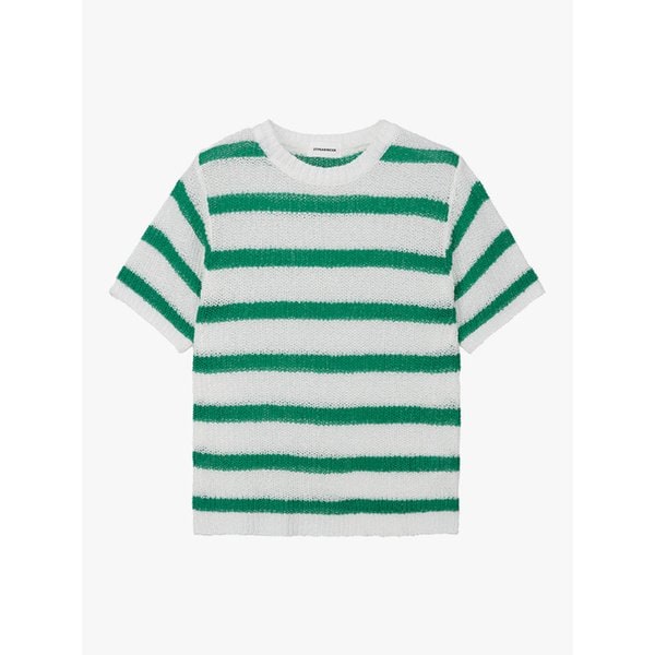 니트_쿨 스트라이프 풀오버_그린