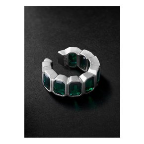 14-Karat White Gold Emerald Ear Cuff