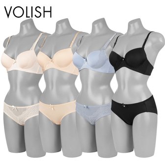 volish 볼리쉬 레이스 볼륨 브라팬티 8종세트 (브라4+팬티4) 281139