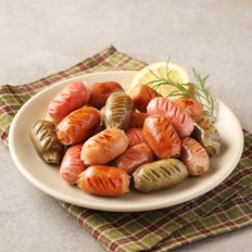  [푸딩팩토리] 칼집 모듬빌소시지 1kg (20g x 50ea) 알록달록 비엔나 모듬소시지 국내산 돈육