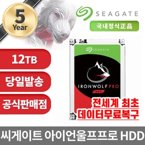 씨게이트 아이언울프 프로 NAS용 HDD 12TB ST12000NE0008 5년보증