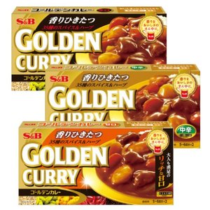  일본 SB 에스비 골든카레 198g 60개 매운맛, 중간맛, 순한맛