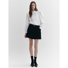 Pleats Wrap Skirt-type Shorts BLACK