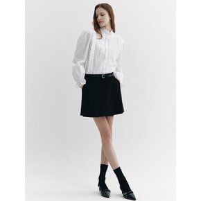 Pleats Wrap Skirt-type Shorts BLACK