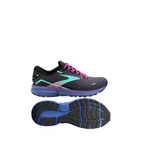 4694599 BROOKS Womens Ghost 15 Running Shoes - B/medium Width In Black/blue/aruba