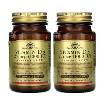  솔가 비타민D3 100정 Vitamin D3 25mcg 1000IU 2팩