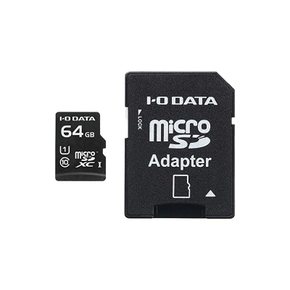 I/O 데이터 microSDXC메모리-카드 64GB Class10 UHS-I MSDU1-64GR