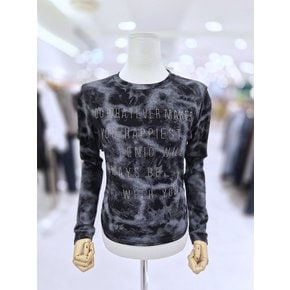 옆 셔링 큐빅 레터링 크롭 티셔츠 MN10TS009