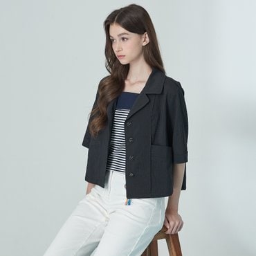 기비 시어서커 플라워 버튼 자켓 GY25M1FRJ1299